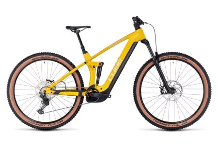 VTT Électrique Tout-Suspendu Cube Stereo Hybrid 140 HPC Pro 750 Shimano Deore 11V 750 Wh 29'' Jaune Vivid Sun 2023