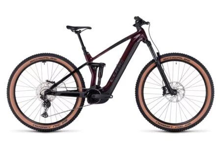 VTT Électrique Tout-Suspendu Cube Stereo Hybrid 140 HPC Race 625 Shimano Deore/XT 12V 625 Wh 27.5'' Rouge Liquid 2023