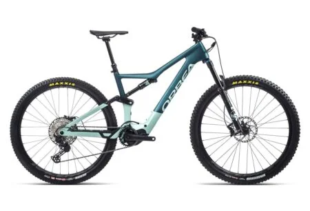 VTT Électrique Tout-Suspendu Orbea Rise M20 Shimano SLX 12V 360 Wh 29'' Bleu Ocean Vert Ice