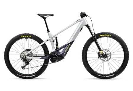 VTT Électrique Tout-Suspendu Orbea Wild M20 Shimano Deore/XT 12V 750 Wh 29'' Argent Halo Bleu Tanzanite Carbon View 2023
