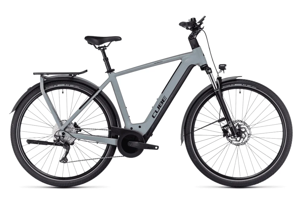 Vélo de Ville Électrique Cube Kathmandu Hybrid One 625 Shimano Deore 10V 625 Wh 700 mm Gris Vert Swamp 2023