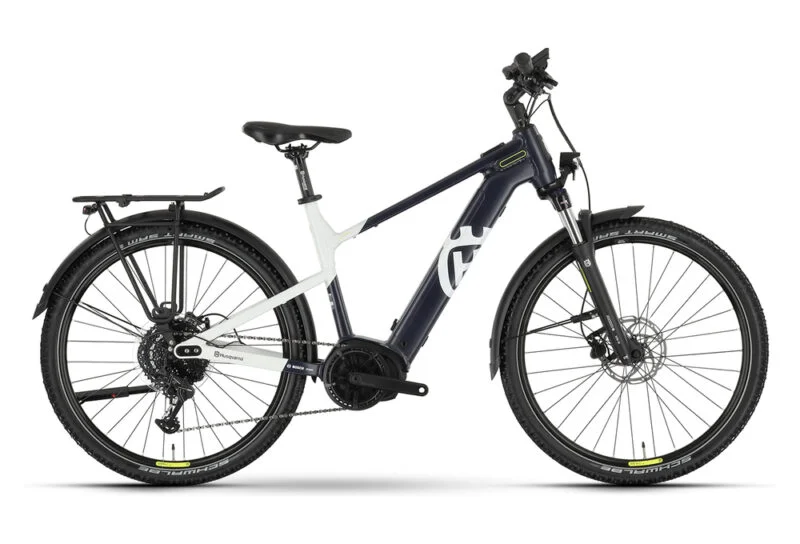 Vélo de Ville Electrique Husqvarna Crosser 1 Gent Tektro M350 9V 500Wh 27.5'' Bleu / Blanc 2023