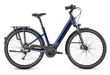 Vélo de Ville Électrique Moustache Samedi 28.2 Open Shimano Altus 9V 400 Wh 700 mm Bleu Nuit