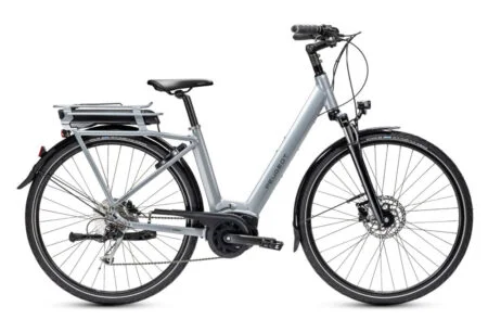 Vélo de Ville Électrique Peugeot eC01 D9 Plus Shimano Alivio 9V 500 Wh Gris Clair 2022