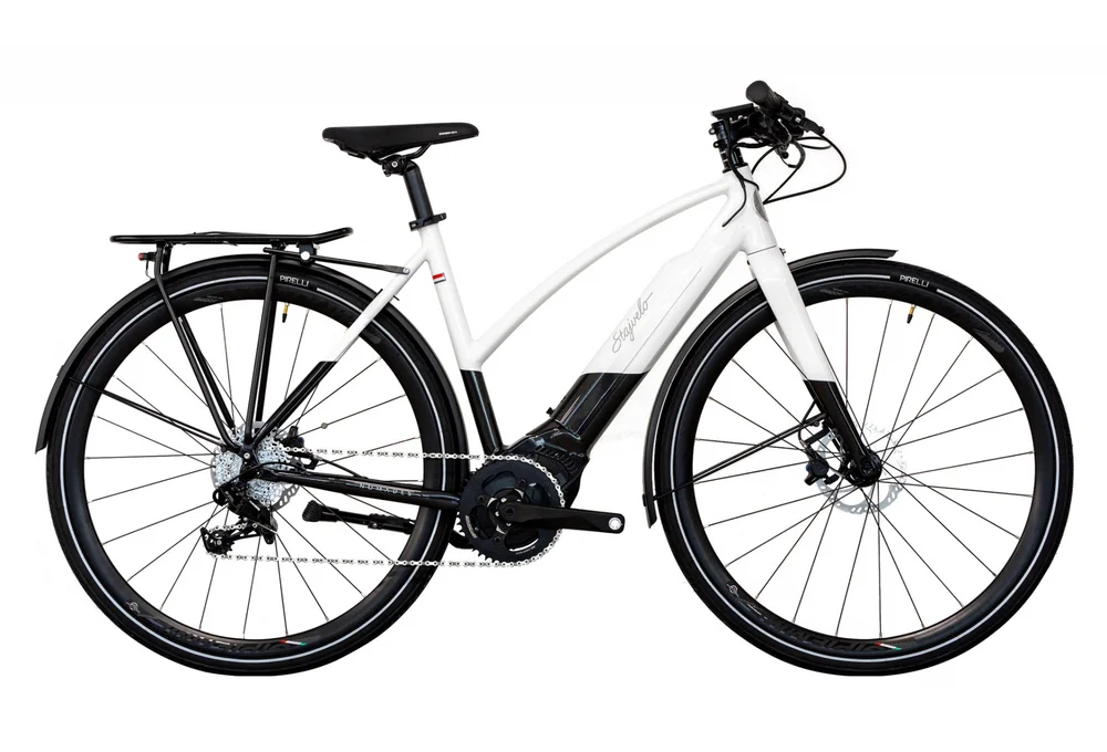 Vélo de Ville Électrique Stajvélo Nomades Sram GX 11V 500 Wh 700 mm Blanc 2022