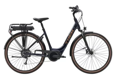 Vélo de Ville Électrique Trek Verve+ 2 Lowstep Shimano Acera/Altus 9V 500 Wh Bleu Foncé 2022