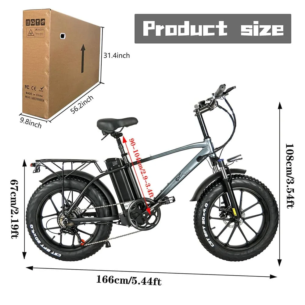 CMACEWHEEL T20 750W 20" Fat Bike 17Ah E VTT EMTB – Image 4