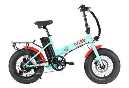 Ti Tiny -céladon et rouge -fat bike pliant électrique MAA BIKES