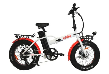 Tiny -blanc et rouge -fat bike pliant électrique MAA BIKES