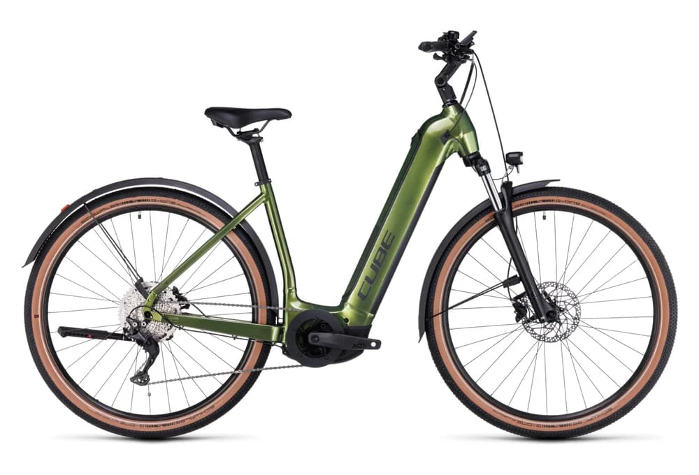 VTC Électrique Cube Nuride Hybrid Pro 750 Allroad Easy Entry Shimano Deore 10V 750 Wh 29'' Vert Shinymoss 2023