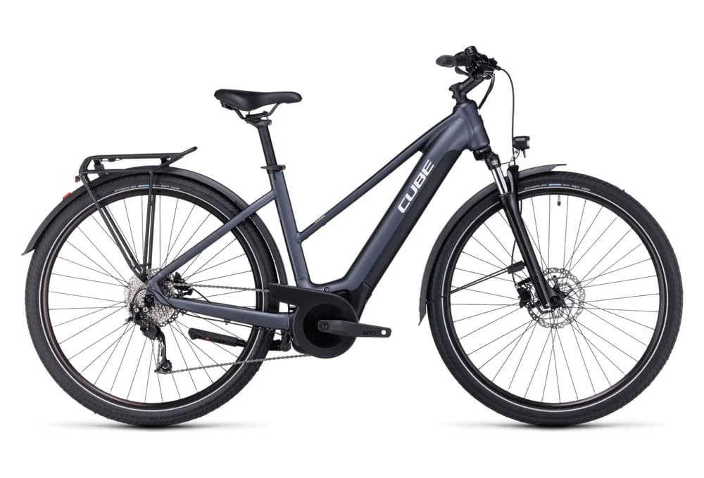 VTC Électrique Cube Touring Hybrid One 500 Trapeze Shimano Alivio 9V 500 Wh 700 mm Gris 2023
