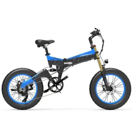 VTT électrique Pliable Lankeleisi X3000 Plus 1000W 20" Fat Bike 17.5Ah Batterie avec Double Couronne Fourche