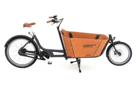 Vélo Cargo Électrique Babboe City Mountain Enviolo NuVinci 500 Wh 20/26'' Gris Anthracite Marron 2023