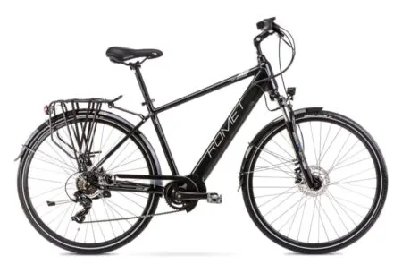 Vélo Trekking Electrique 28 - ROMET - Wagant 1 Moteur Central - NOIR