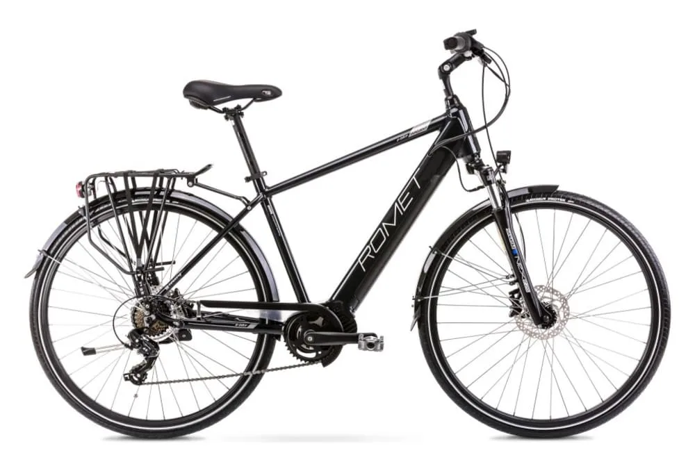 Vélo Trekking Electrique 28 - ROMET - Wagant 1 Moteur Central - NOIR