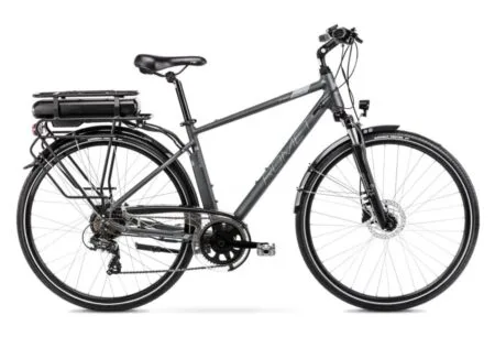 Vélo Trekking Electrique 28 - ROMET - Wagant 1 Moteur Roue Arrière - GRIS