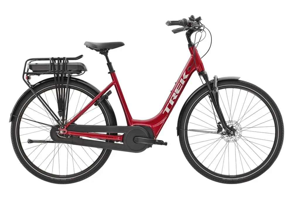 Vélo de Ville Électrique Trek District+ 4 Lowstep 300Wh Shimano Nexus 7V Rage Red 2022