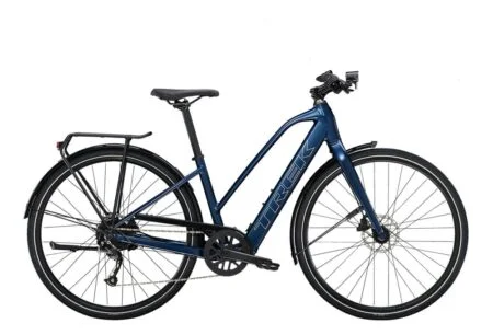 Vélo de Ville Électrique Trek FX+ 2 Shimano Altus 9V 250 Wh 700 mm Bleu Mulsanne 2023