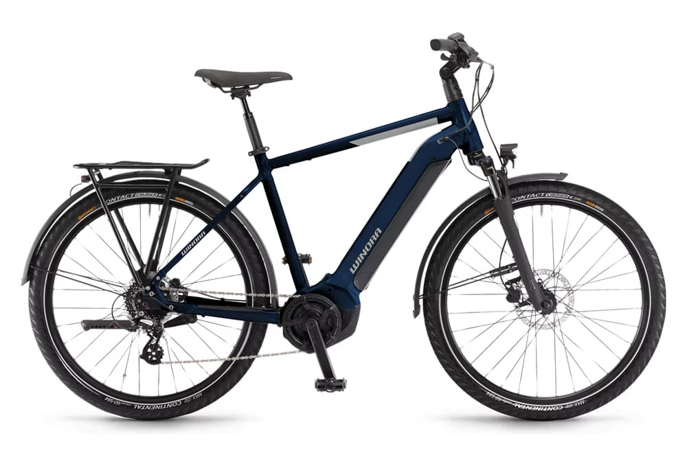 Vélo de Ville Électrique Winora Yucatan 8 Gent Shimano Altus/Acera 8V 630 Wh 27.5'' Bleu Nuit 2023