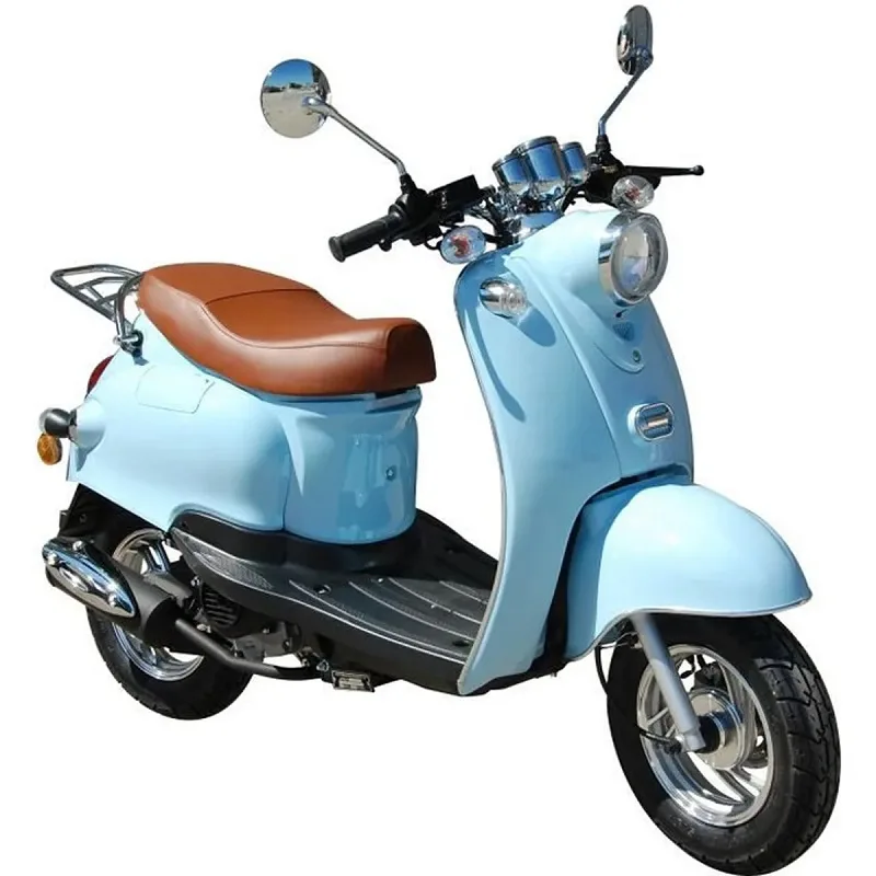 BENZHOU EURO 5 Scooter rétro 50cc 4T Bleu Pastel + Carte Grise ( SIV)