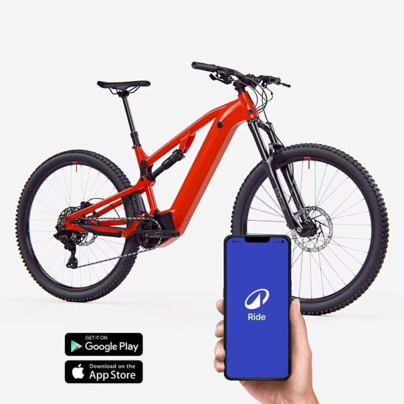 Vélo VTT électrique tout suspendu 29" Rockrider E-EXPL 520 S Rouge