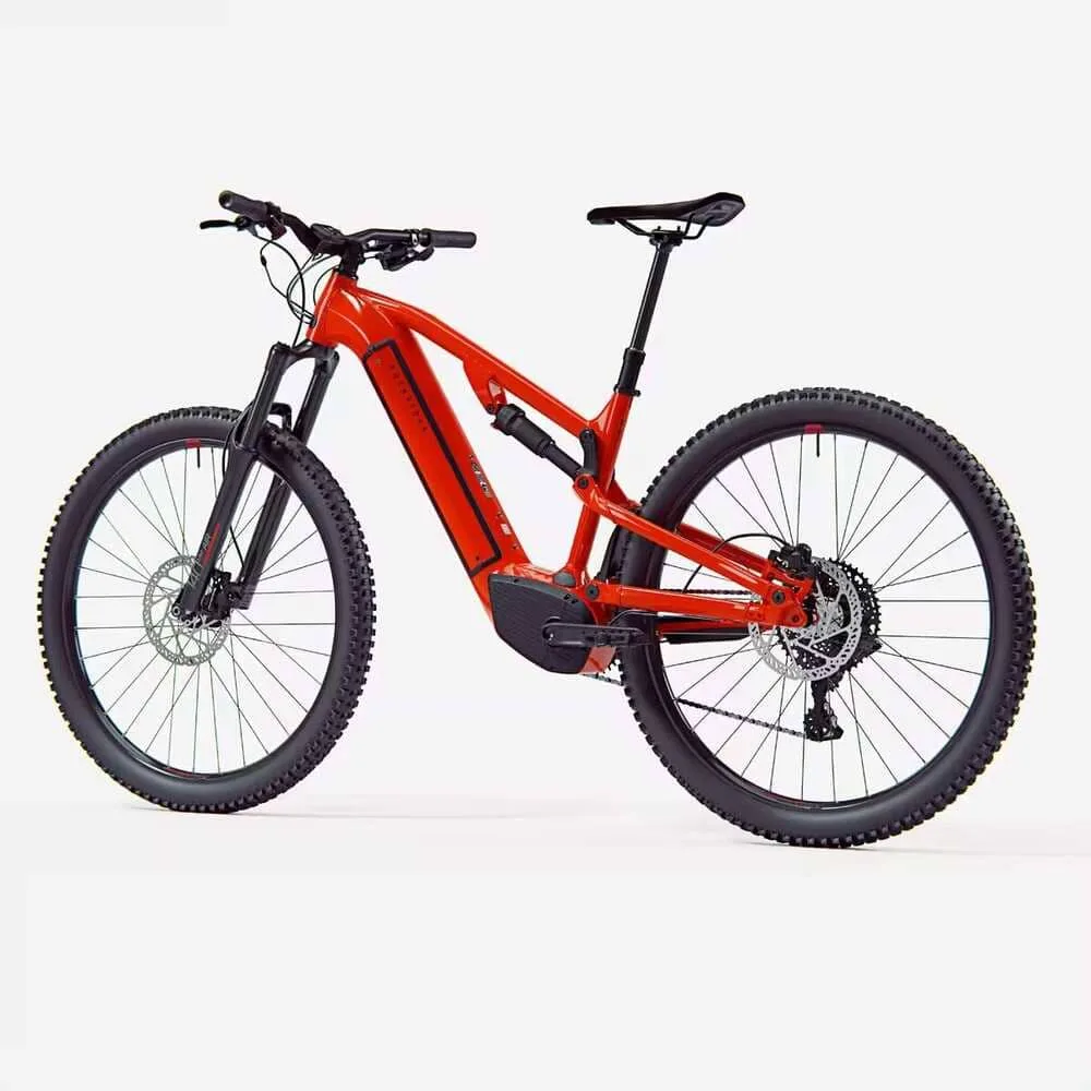 Vélo VTT électrique tout suspendu 29" Rockrider E-EXPL 520 S Rouge