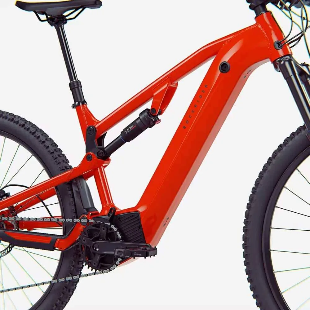 Vélo VTT électrique tout suspendu 29" Rockrider E-EXPL 520 S Rouge