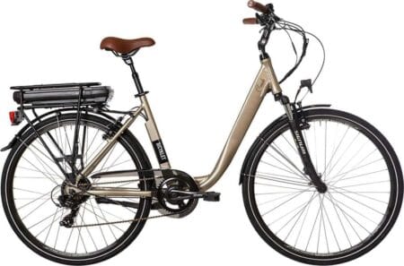 Vélo de Ville Électrique Mixte Bicyklet Claude Shimano Tourney 7V 500 Wh 700 mm Beige